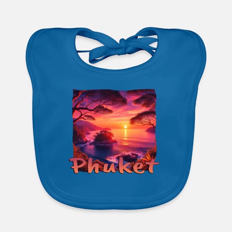 Phuket Thaïlande coucher de soleil Grunge Design Bavoir bio Bébé