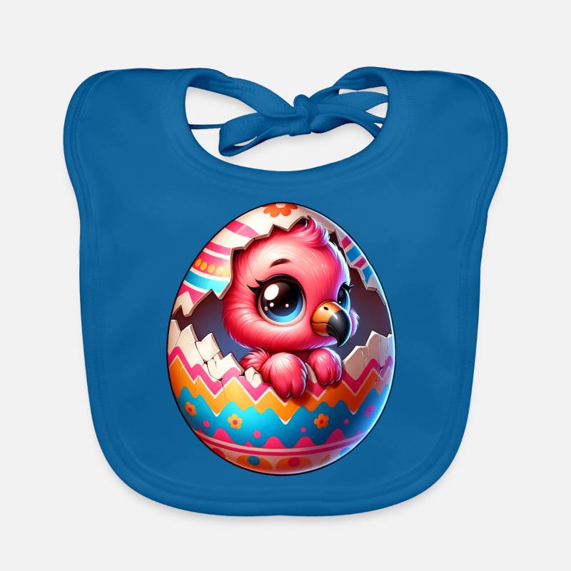 Magical Easter Flamingo Hatches from Egg Organic Baby Bibs