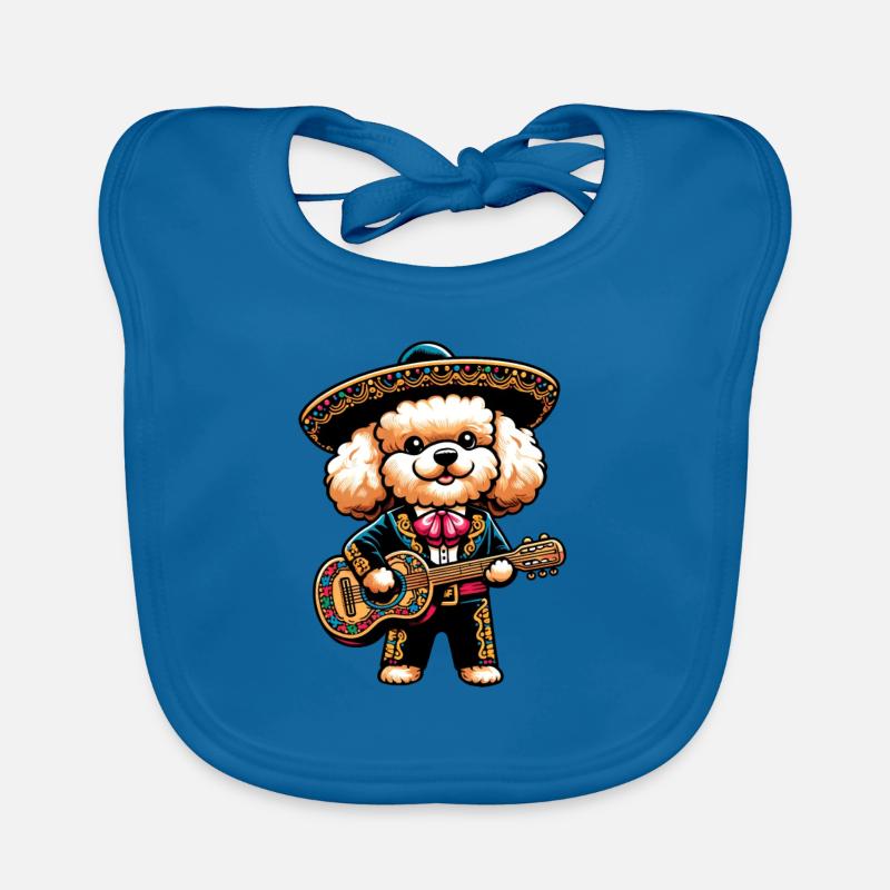 Cinco de Mayo Caniche Chien Mexique Traditionnel Bavoir bio Bébé