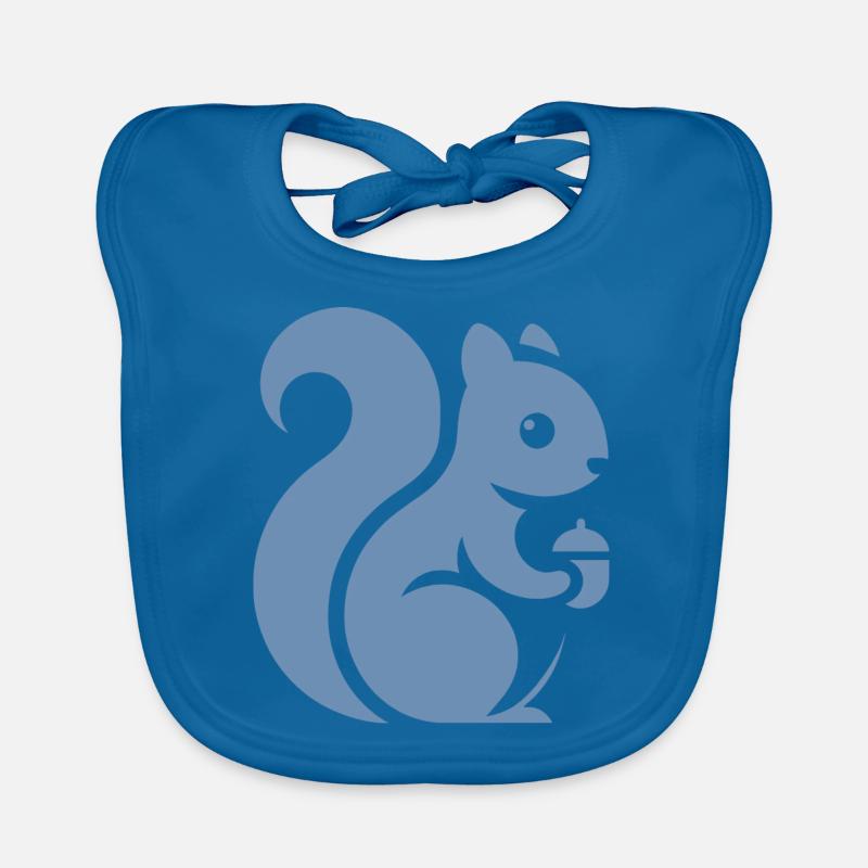Minimalistische Eichhörnchen Silhouette mit Nuss Baby Bio-Lätzchen