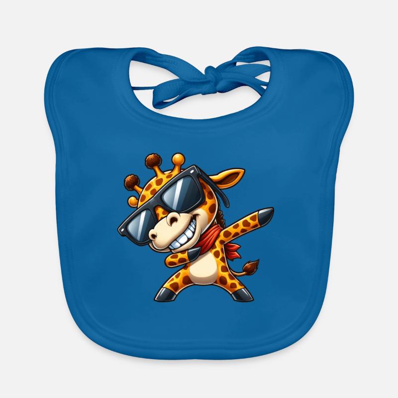 Cool Giraffe Dabbing Sunglasses Organic Baby Bibs