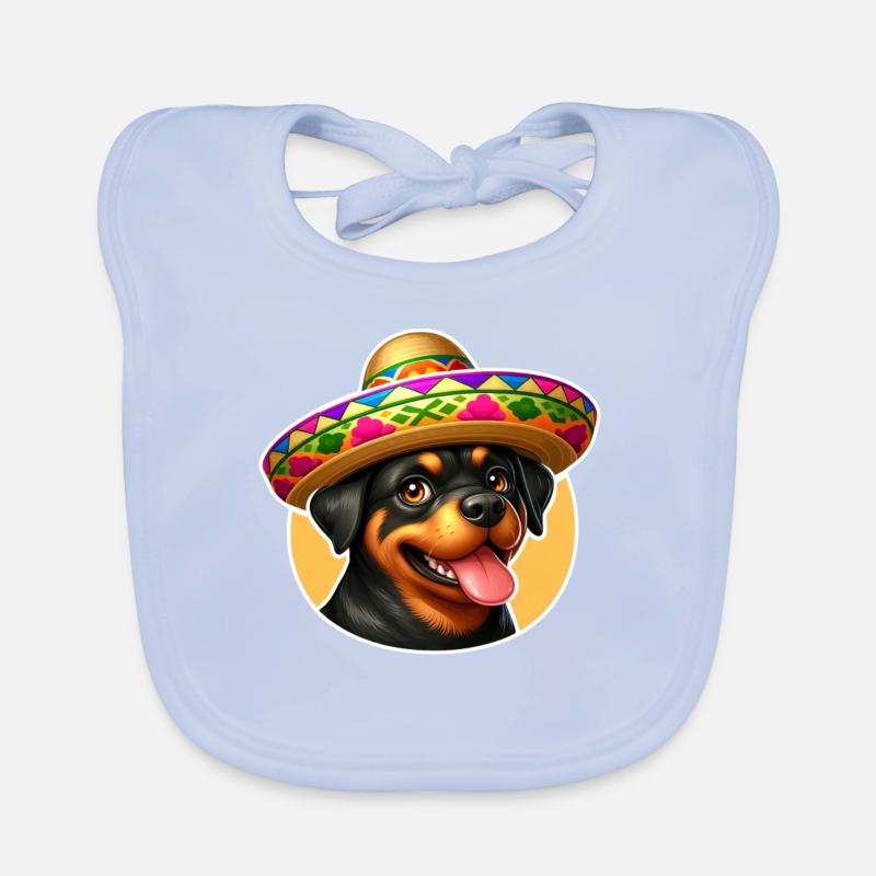 Cinco de Mayo Chien Rottweiler Mexique Bavoir bio Bébé