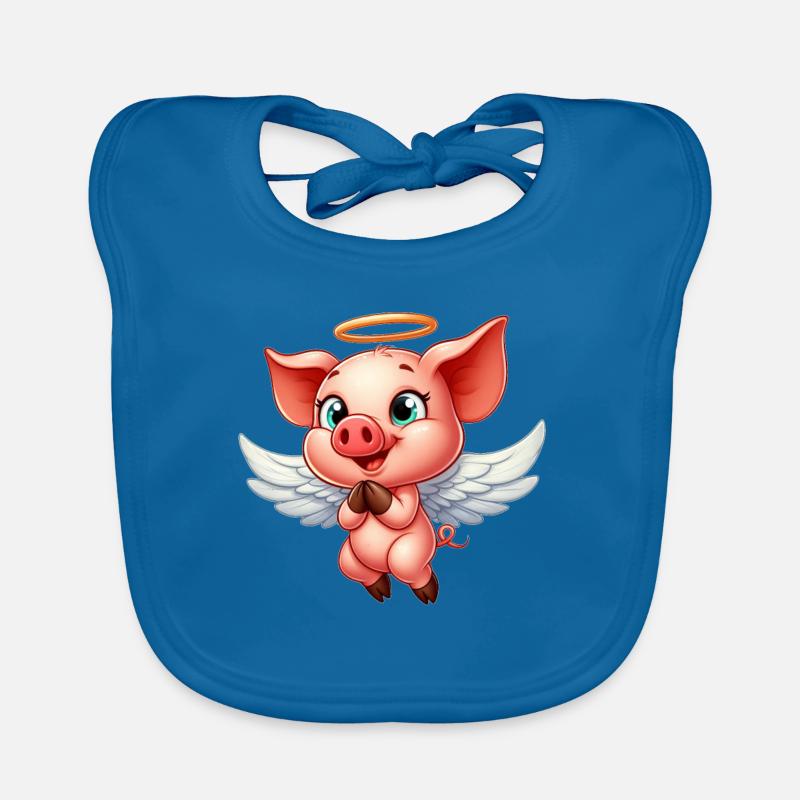 Ange cochon avec des ailes et une auréole Bavoir bio Bébé
