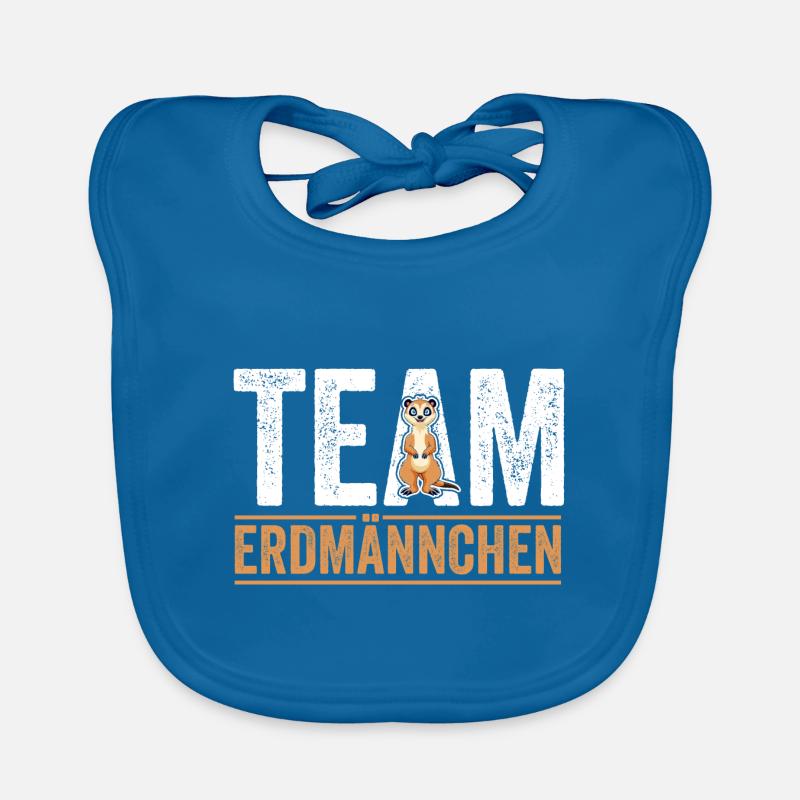 Team Erdmännchen - Baby Bio-Lätzchen - Pfauenblau