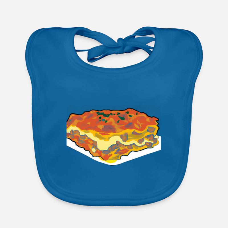 Lasagne Style BD - Bavoir bio Bébé - bleu paon