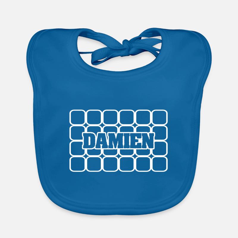 Damien - Bavoir bio Bébé - bleu paon
