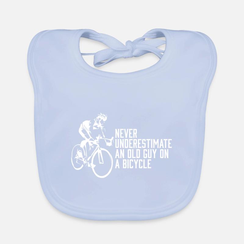 Never Underestimate An Old Guy on a Bicycle Baby Bio-Lätzchen