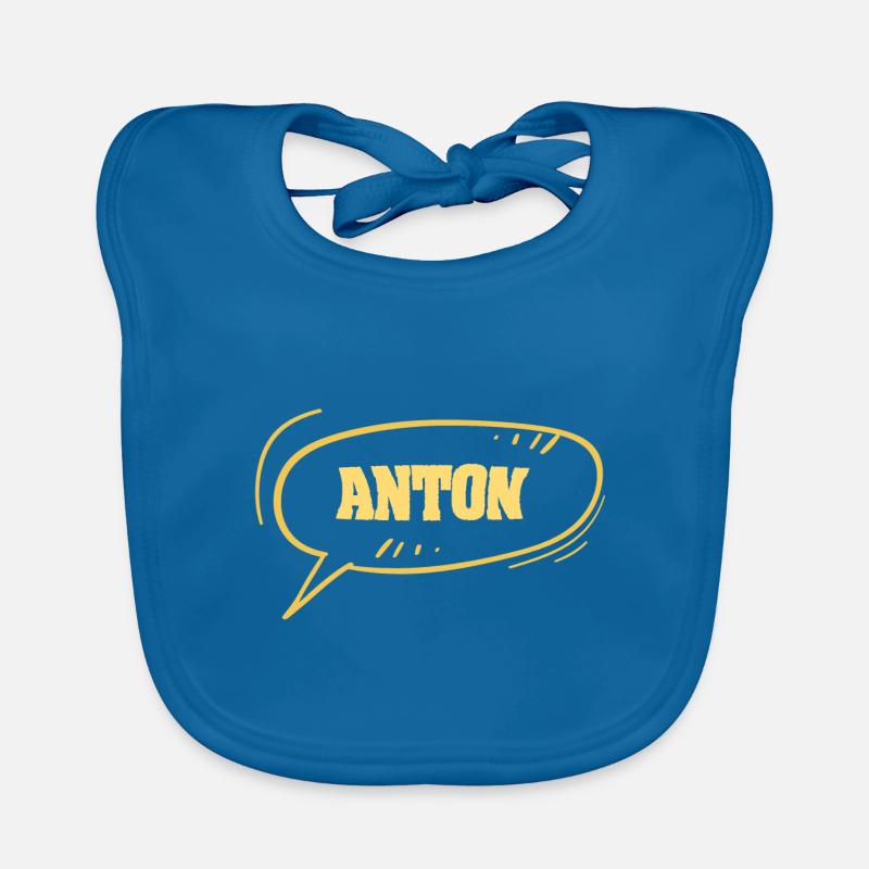 First name Anton Organic Baby Bibs