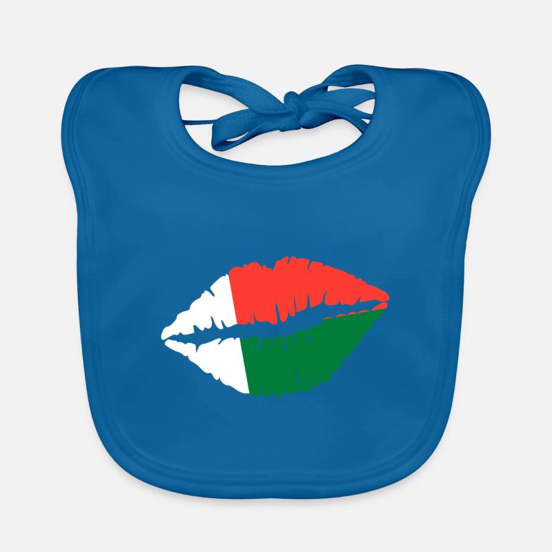 Drapeau de Madagascar, cadeau - Bavoir bio Bébé - bleu paon