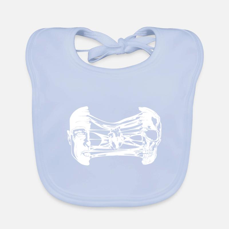 Human Skull Heart Brain Gothic Occult Skull Organic Baby Bibs