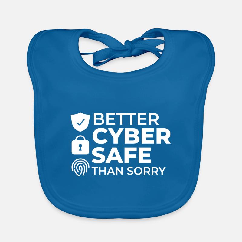 Cyber Security Information Computer Sicherheit - Baby Bio-Lätzchen - Pfauenblau