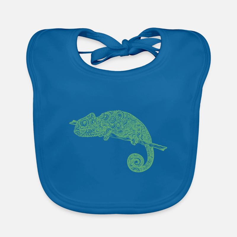 Caméléon Mandala Vert Bavoir bio Bébé