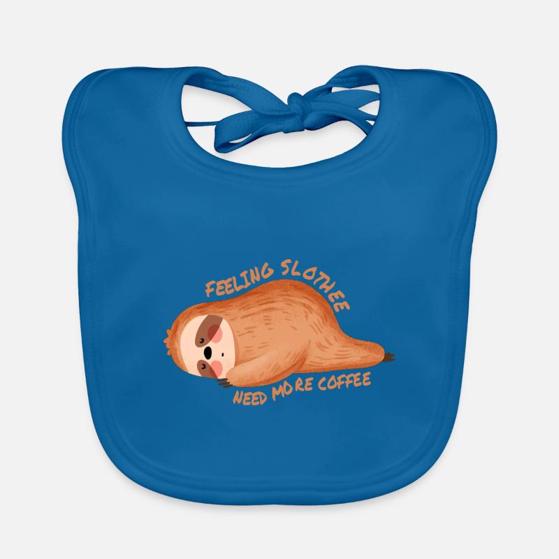 Feeling slothee need more coffee Organic Baby Bibs