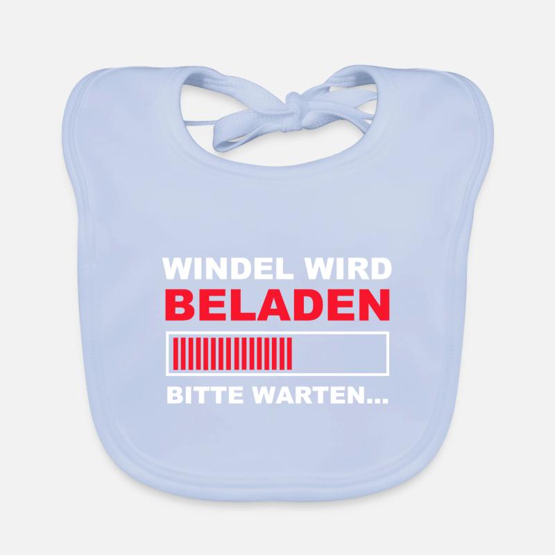 Windel wird beladen bitte warten, Baby Geschenk Baby Bio-Lätzchen