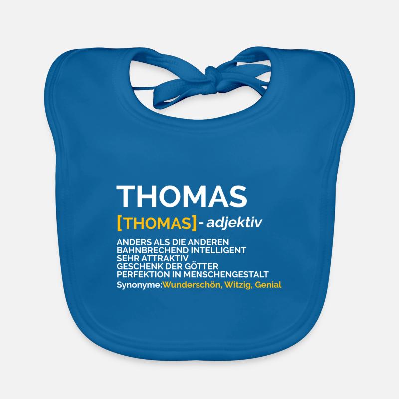 Thomas - Baby Bio-Lätzchen - Pfauenblau
