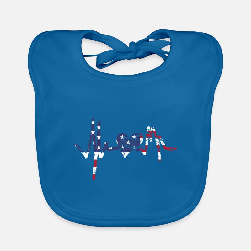 Amerika mit Herzschlag Baby Bio-Lätzchen