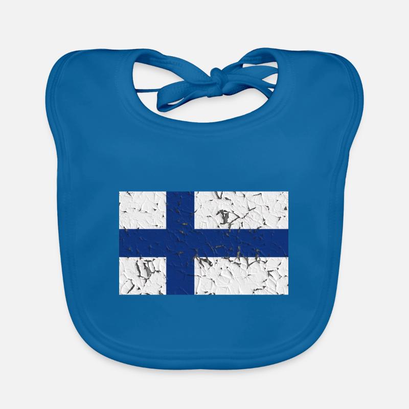 Finlande - Bavoir bio Bébé - bleu paon