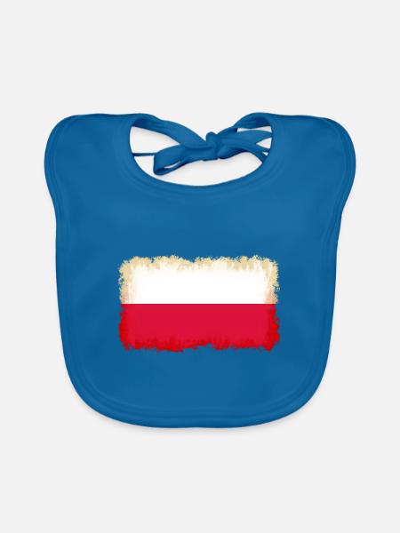 La Pologne en tant que Pologne - Bavoir bio Bébé - bleu paon - Devant