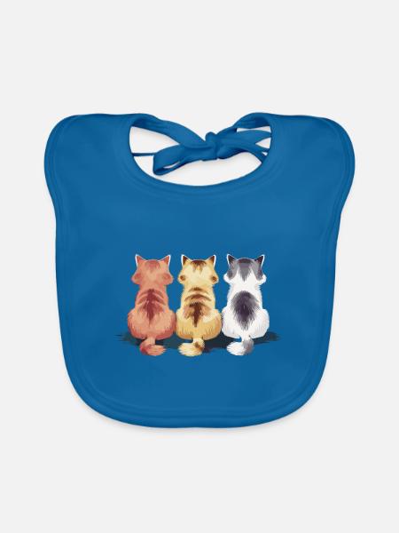 Lustiger Katzenliebhaber Katzenrücken für - Baby Bio-Lätzchen - Pfauenblau