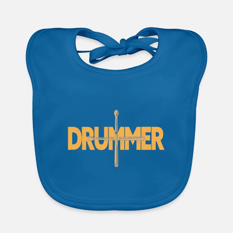 Drummer Drumsticks Drums Organic Baby Bibs