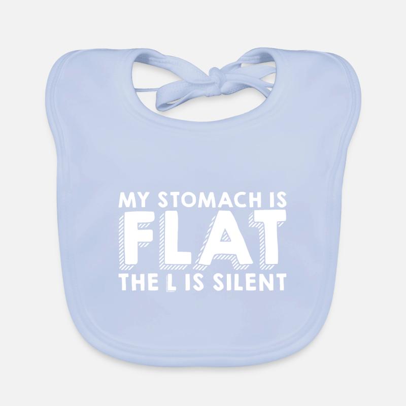 Mon ventre est plat, le L est silencieux Bavoir bio Bébé