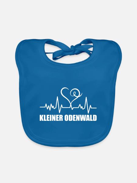 Heartbeat Kleiner Odenwald - Baby Bio-Lätzchen - Pfauenblau - Vorne