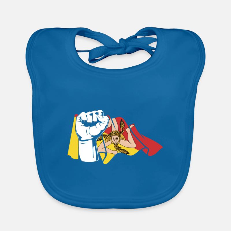 Faust Sicile Sicile - Bavoir bio Bébé - bleu paon