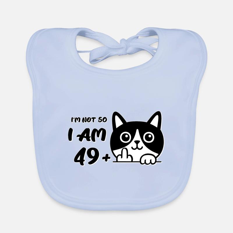 Ich bin nicht 50, ich bin 49 plus 1 Mittelfinger Katzenflipp Baby Bio-Lätzchen