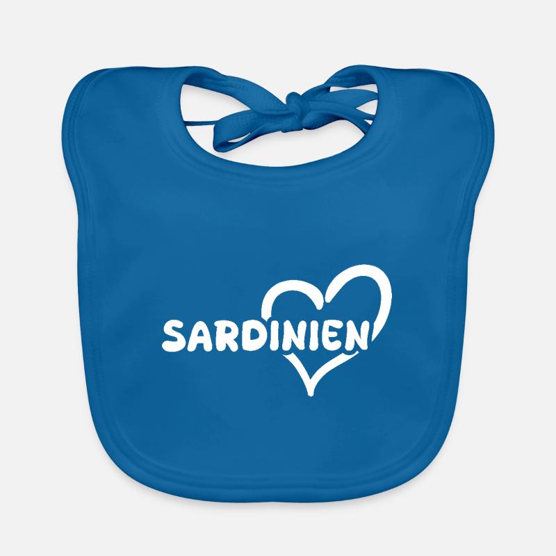 Sardaigne - Bavoir bio Bébé - bleu paon