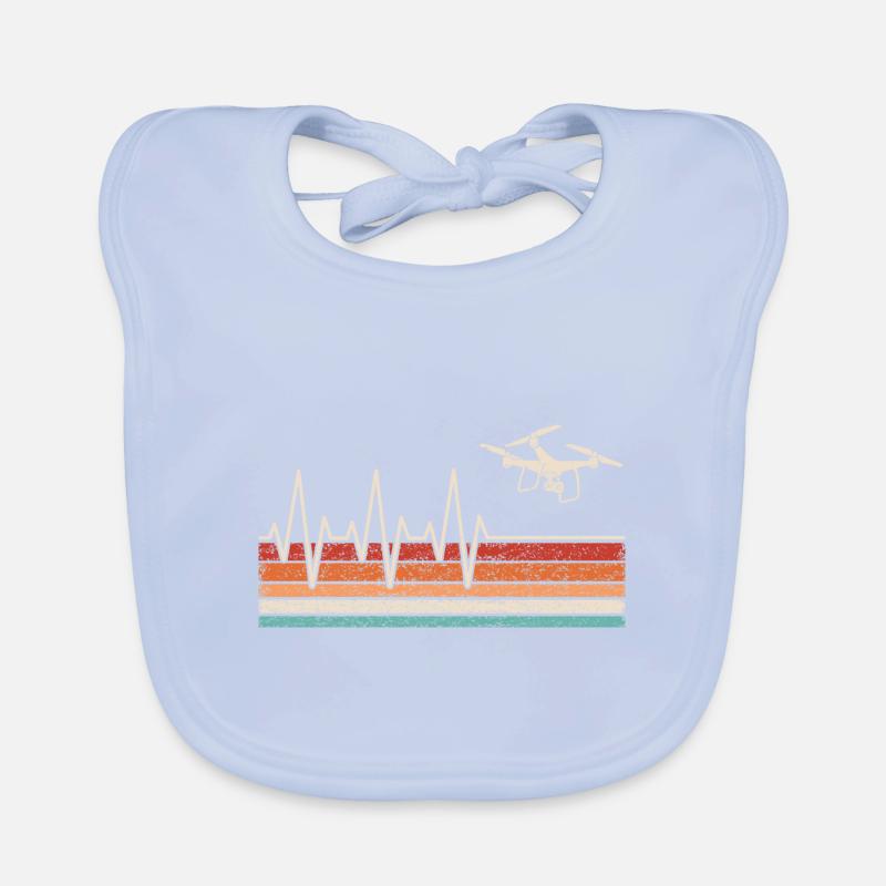 Drone Pilot Heartbeat Organic Baby Bibs
