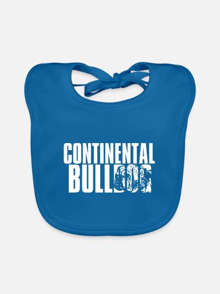 Colorbulls Conti Bulldoggen Continental Bulldogs - Baby Bio-Lätzchen - Pfauenblau - Vorne