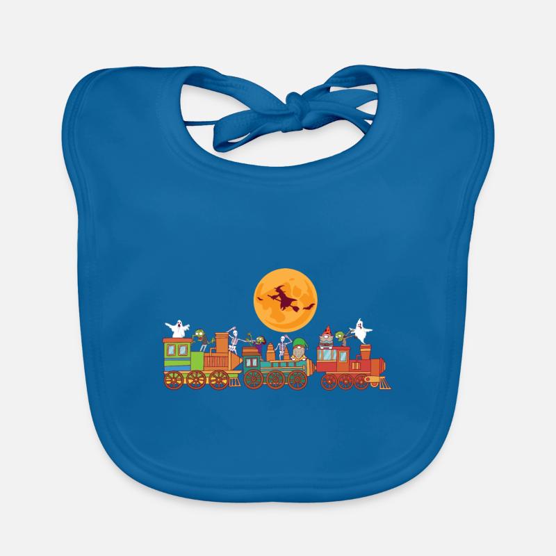 Happy Halloween Ghost Train Spooky Gnomes Zombie Organic Baby Bibs