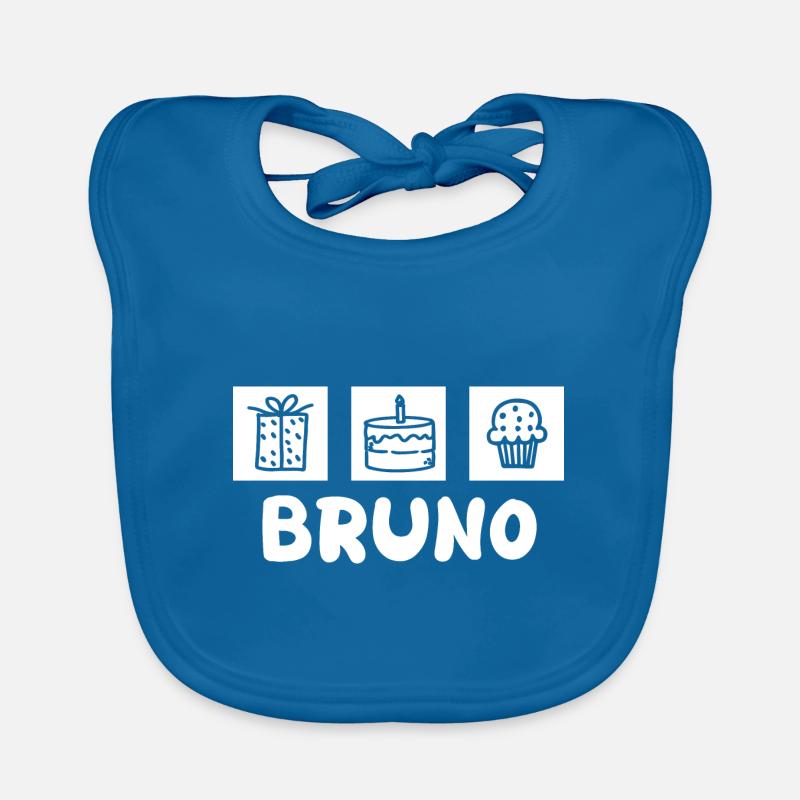 First name Bruno Organic Baby Bibs