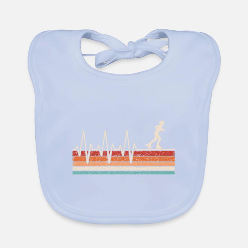 Inline Skating Heartbeat Organic Baby Bibs