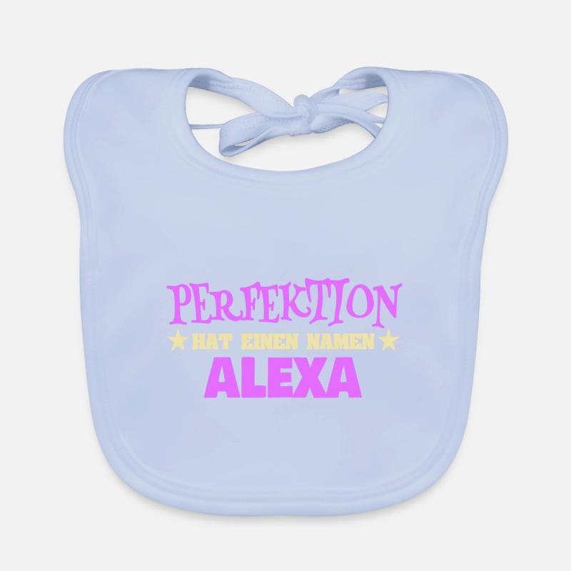 Woman's name Alexa Organic Baby Bibs