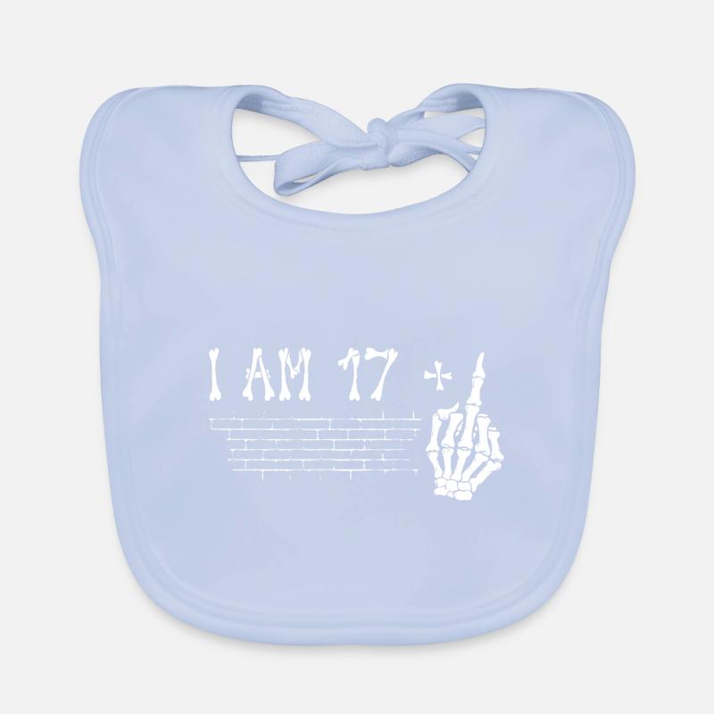 Ich bin 17 plus Mittelfinger - 18. Geburtstag Baby Bio-Lätzchen