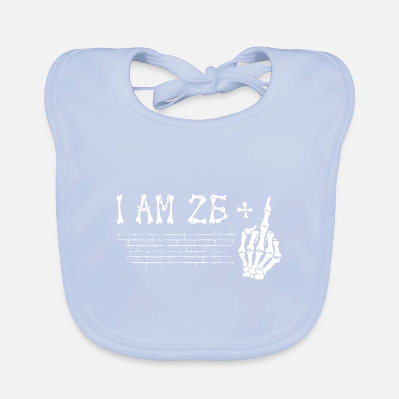 27th Birthday Skeleton Hand - I Am 26 Plus Middle Organic Baby Bibs