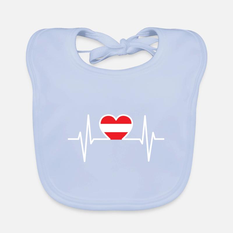 Austria ECG heart line Organic Baby Bibs