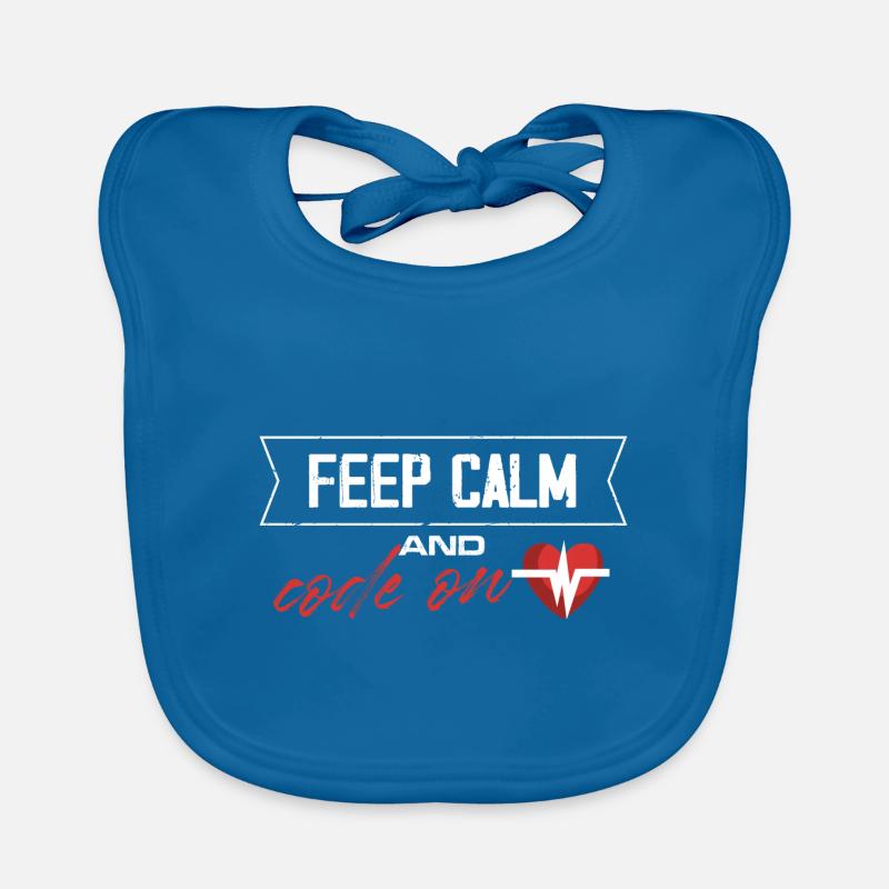 keep calm and code on Organic Baby Bibs