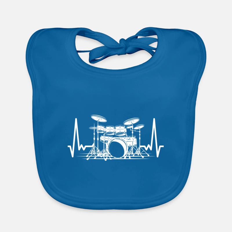 Drums Heartbeat EKG Drummer Drum Organic Baby Bibs