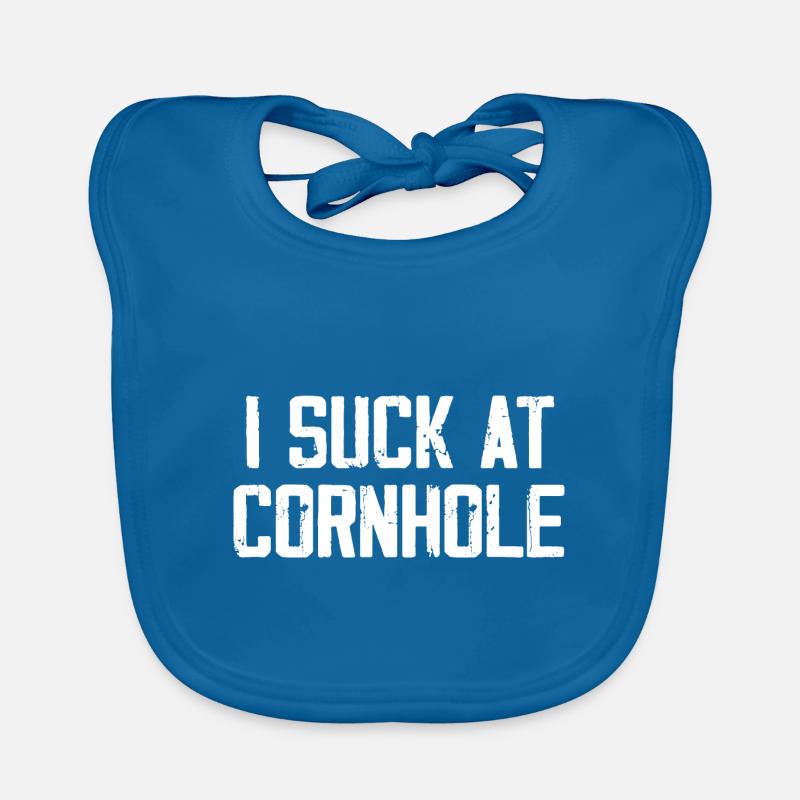 I Suck At Cornhole Organic Baby Bibs
