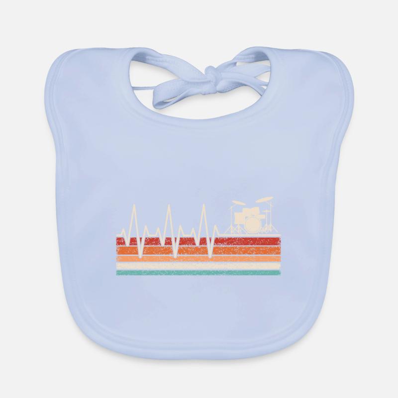 Drums Heartbeat Organic Baby Bibs