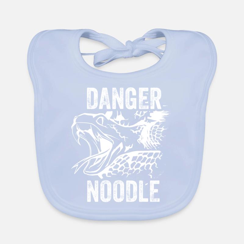 Snake Danger Noodle saying funny Organic Baby Bibs
