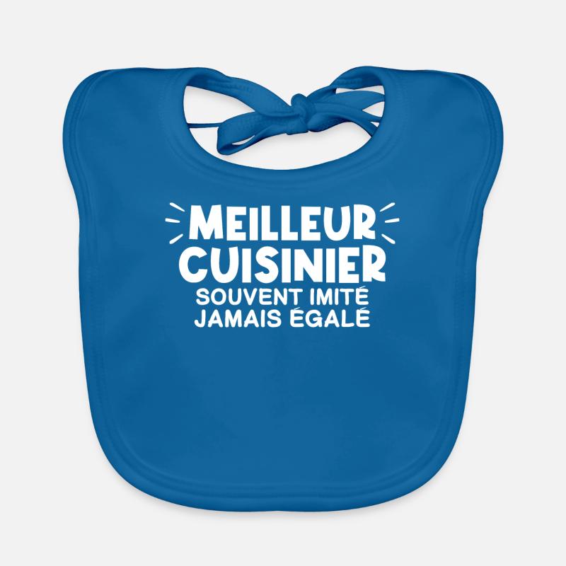 Cuisinier | Je suis le meilleur Cuisinier - Bavoir bio Bébé - bleu paon