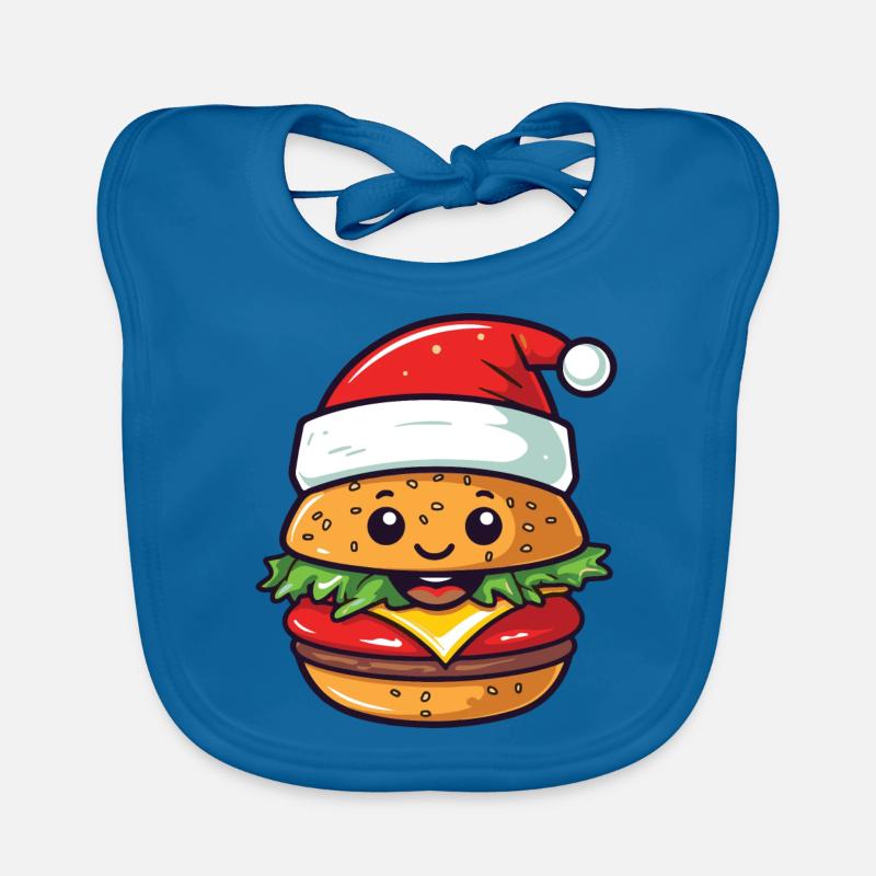 Burger Christmas Comic Organic Baby Bibs