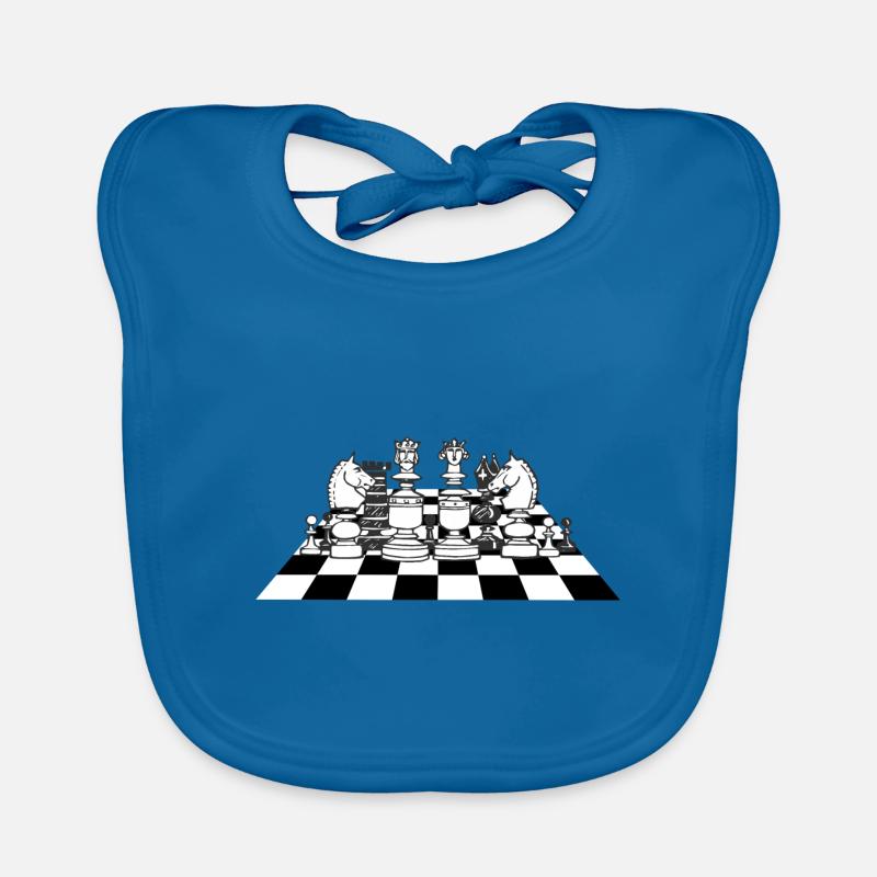 Jeu d’échecs Jeu d’échecs Geek - Bavoir bio Bébé - bleu paon