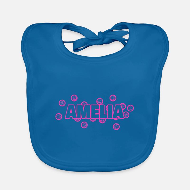 First name Amelia Organic Baby Bibs