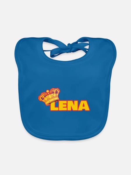 Krone für Lena - Baby Bio-Lätzchen - Pfauenblau - Vorne