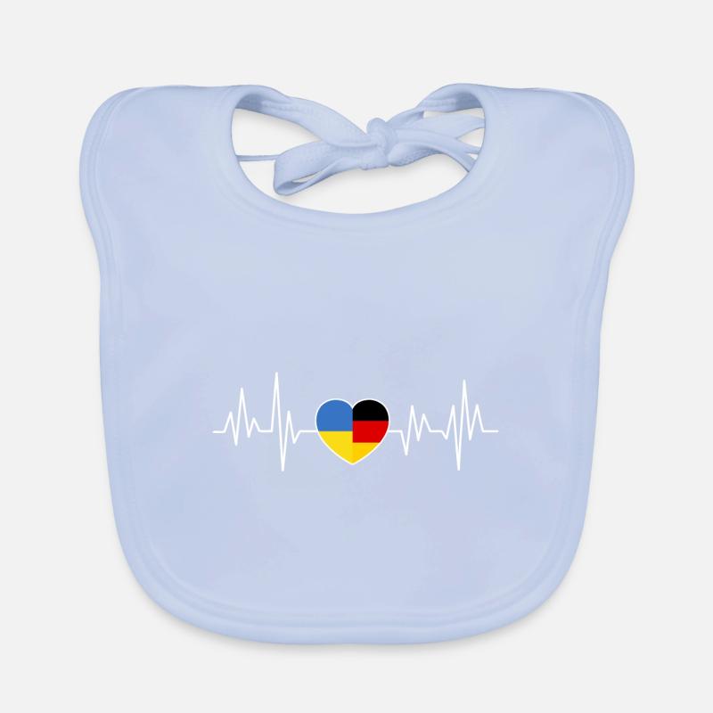 Ukraine Germany Flag Two Countries Organic Baby Bibs