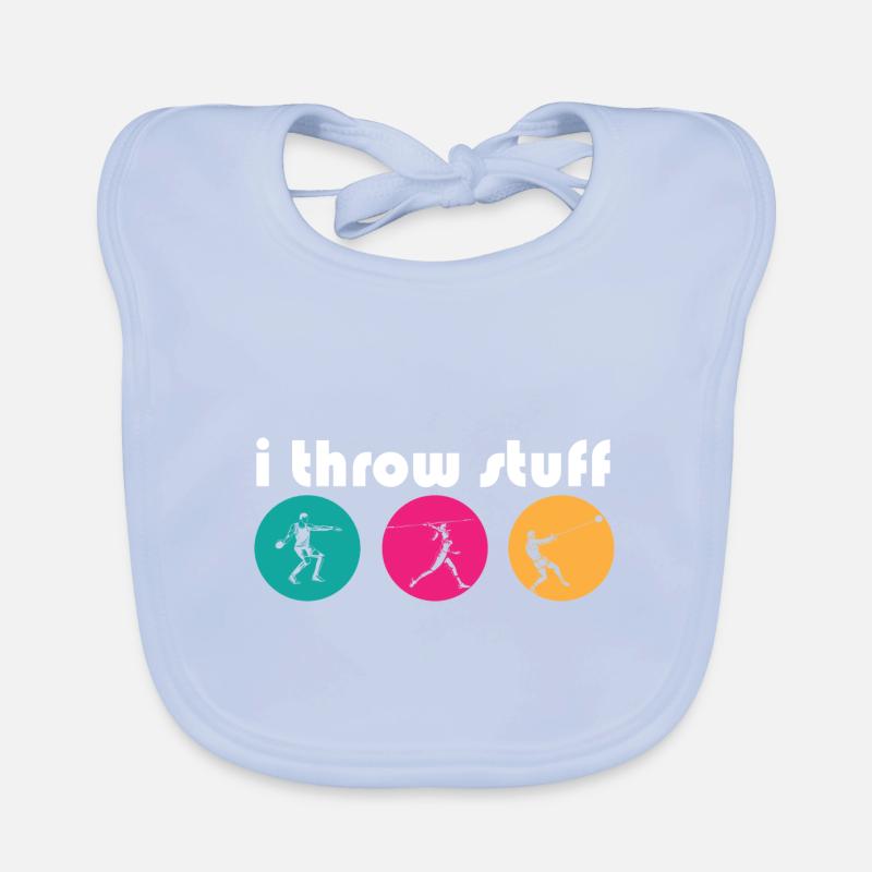 Je lance des trucs Lancer du disque Lancer du poids Piste & Bavoir bio Bébé